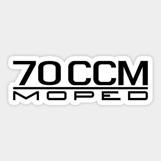 70cc Moped Emblem (Black) Sticker by GetThatCar